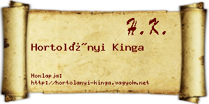 Hortolányi Kinga névjegykártya