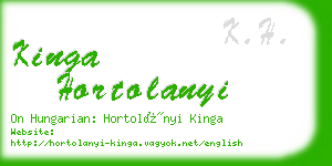 kinga hortolanyi business card
